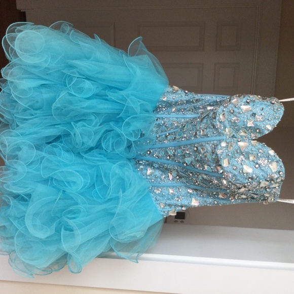 Sherri Hill light blue, size 2, cocktail dress - Picture 2 of 4